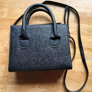 Chic Black Glitter Crossbody Bag